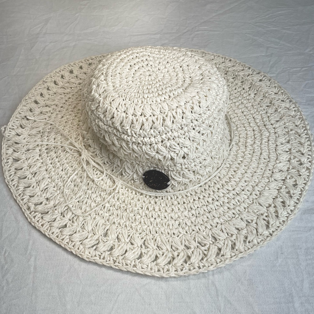 Panama Jack Cream Crochet Sun Hat